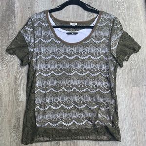 Fossil Olive Green Lace Shirt